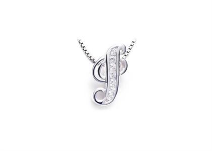Rhodium Plated | Alphabet Pendants
